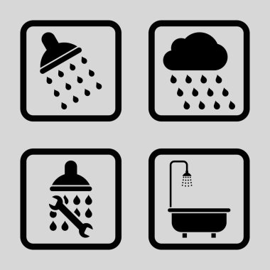 Duş düz kare vektör simgesi