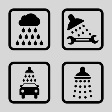 Duş düz kare vektör simgesi