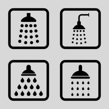 Duş düz kare vektör simgesi