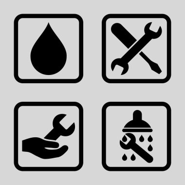 Duş düz kare vektör simgesi