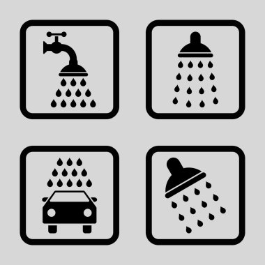 Duş düz kare vektör simgesi