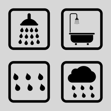 Duş düz kare vektör simgesi