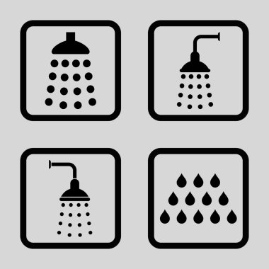 Duş düz kare vektör simgesi