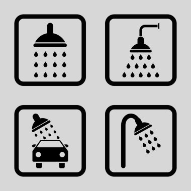 Duş düz kare vektör simgesi