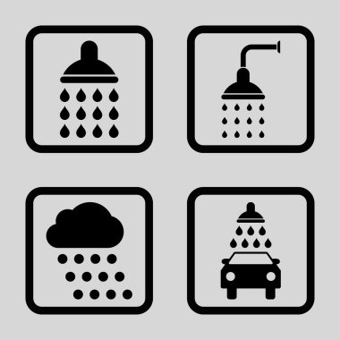 Duş düz kare vektör simgesi