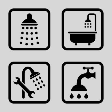 Duş düz kare vektör simgesi