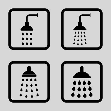 Duş düz kare vektör simgesi