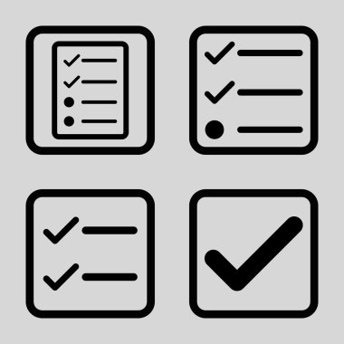 Geçerli düz kare vektör simgesi