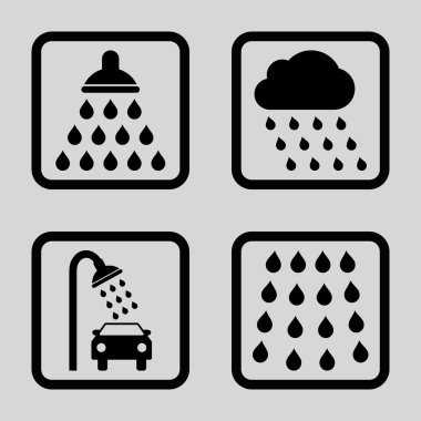 Duş düz kare vektör simgesi