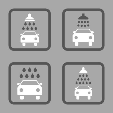 Carwash düz kare vektör simgesi