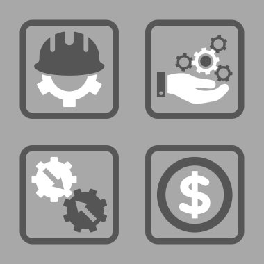 Geliştirme düz kare vektör simgesi