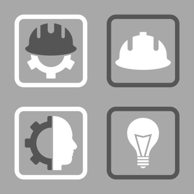 Geliştirme düz kare vektör simgesi