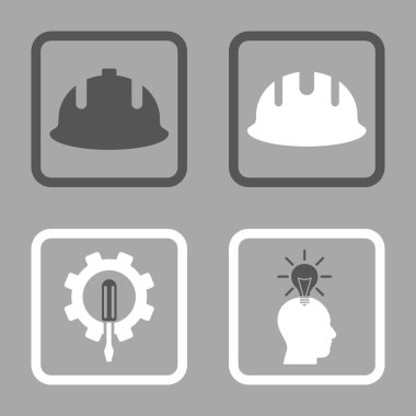 Geliştirme düz kare vektör simgesi