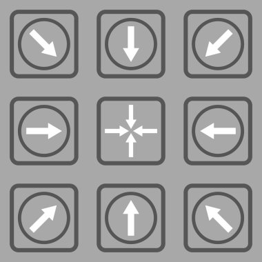Yön okları düz kare vektör simgesi