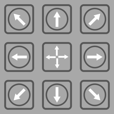 Yön okları düz kare vektör simgesi