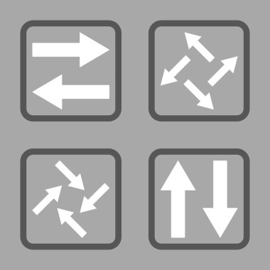 Exchange oklar düz kare vektör simgesi