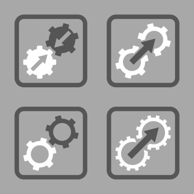 Entegrasyon vites düz kare vektör simgesi