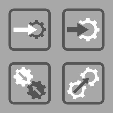 Entegrasyon vites düz kare vektör simgesi