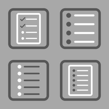 Liste öğeleri düz kare vektör simgesi