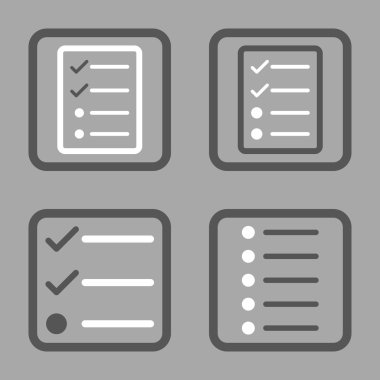 Liste öğeleri düz kare vektör simgesi