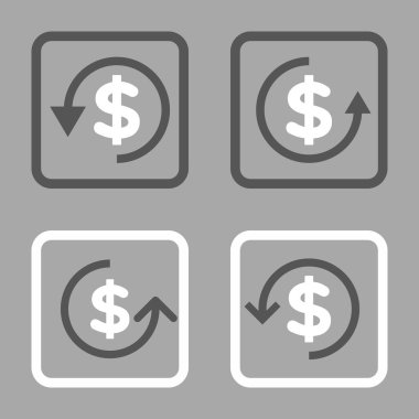 Düz kare vektör simge iade