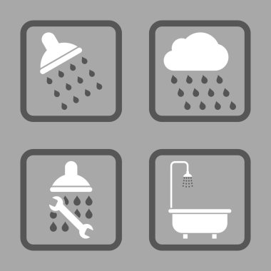 Duş düz kare vektör simgesi