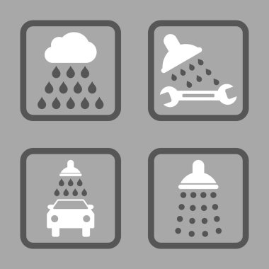 Duş düz kare vektör simgesi