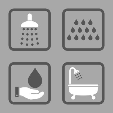 Duş düz kare vektör simgesi