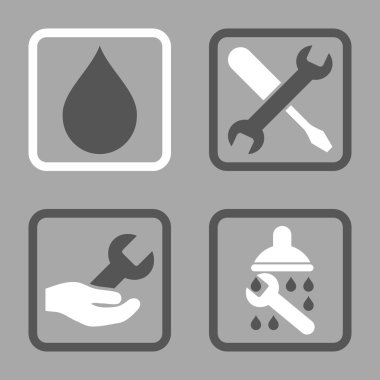 Duş düz kare vektör simgesi