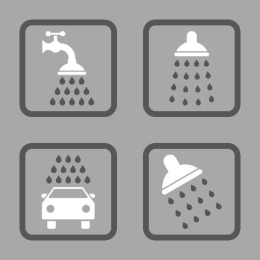 Duş düz kare vektör simgesi