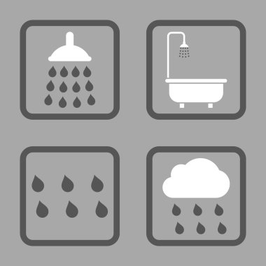 Duş düz kare vektör simgesi