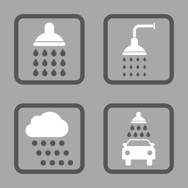 Duş düz kare vektör simgesi