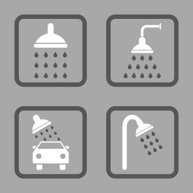 Duş düz kare vektör simgesi