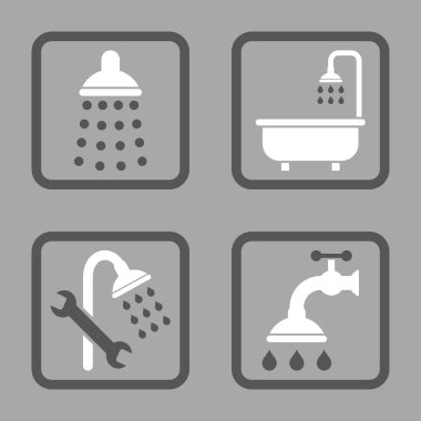 Duş düz kare vektör simgesi