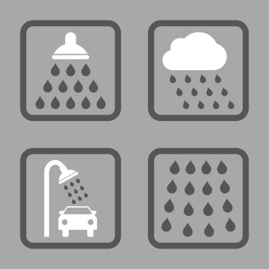 Duş düz kare vektör simgesi