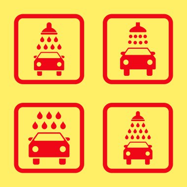 Carwash düz kare vektör simgesi