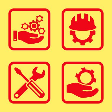 Geliştirme düz kare vektör simgesi