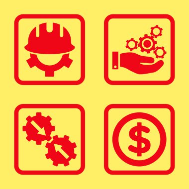 Geliştirme düz kare vektör simgesi