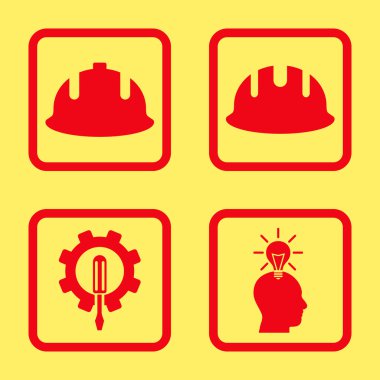 Geliştirme düz kare vektör simgesi