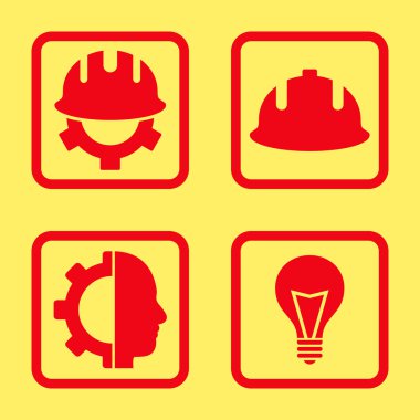 Geliştirme düz kare vektör simgesi