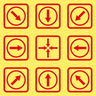 Yön okları düz kare vektör simgesi