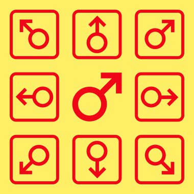 Yön düz kare vektör simgesi