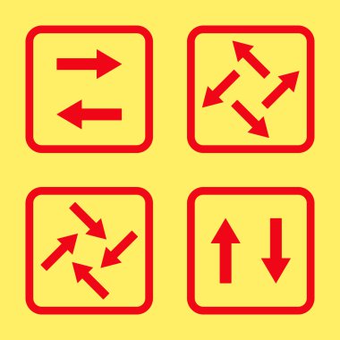 Exchange oklar düz kare vektör simgesi