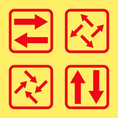 Exchange oklar düz kare vektör simgesi