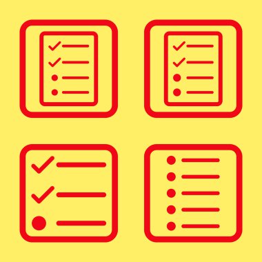 Liste öğeleri düz kare vektör simgesi