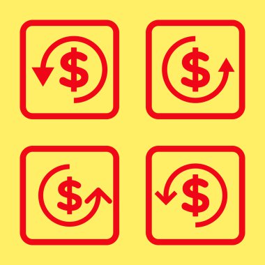 Düz kare vektör simge iade