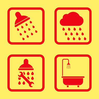 Duş düz kare vektör simgesi