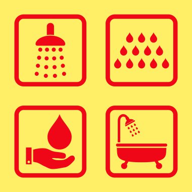 Duş düz kare vektör simgesi