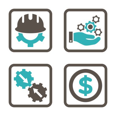 Geliştirme düz kare vektör simgesi