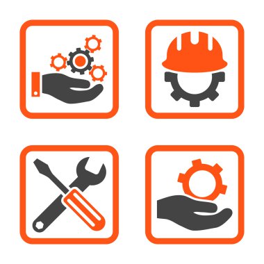 Geliştirme düz kare vektör simgesi